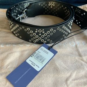 Rebecca Minkoff guitar leather strap with eyelets NWT